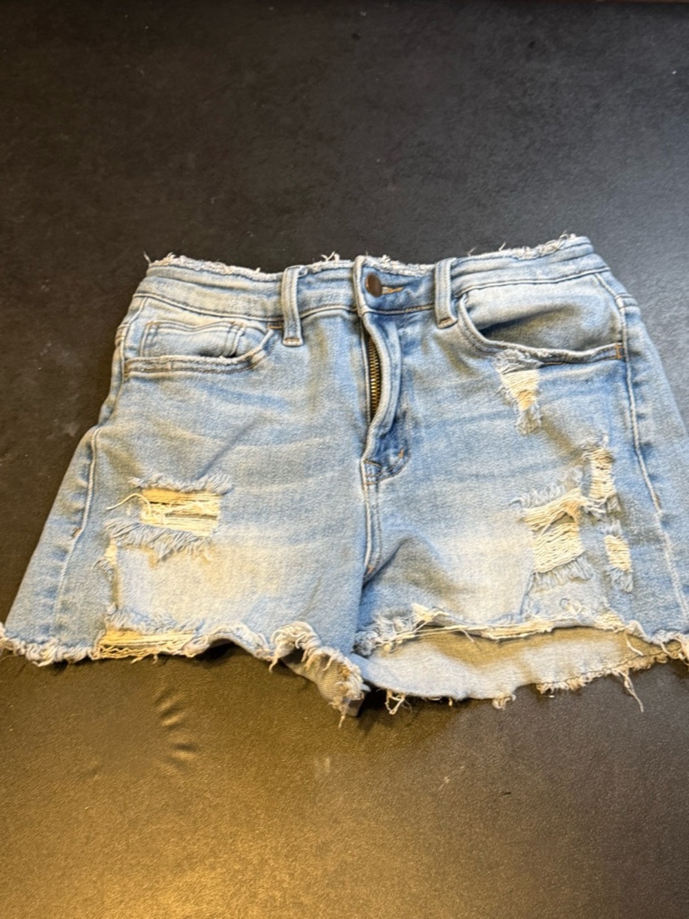 Altar’d State Light Wash Distressed Denim Shorts
